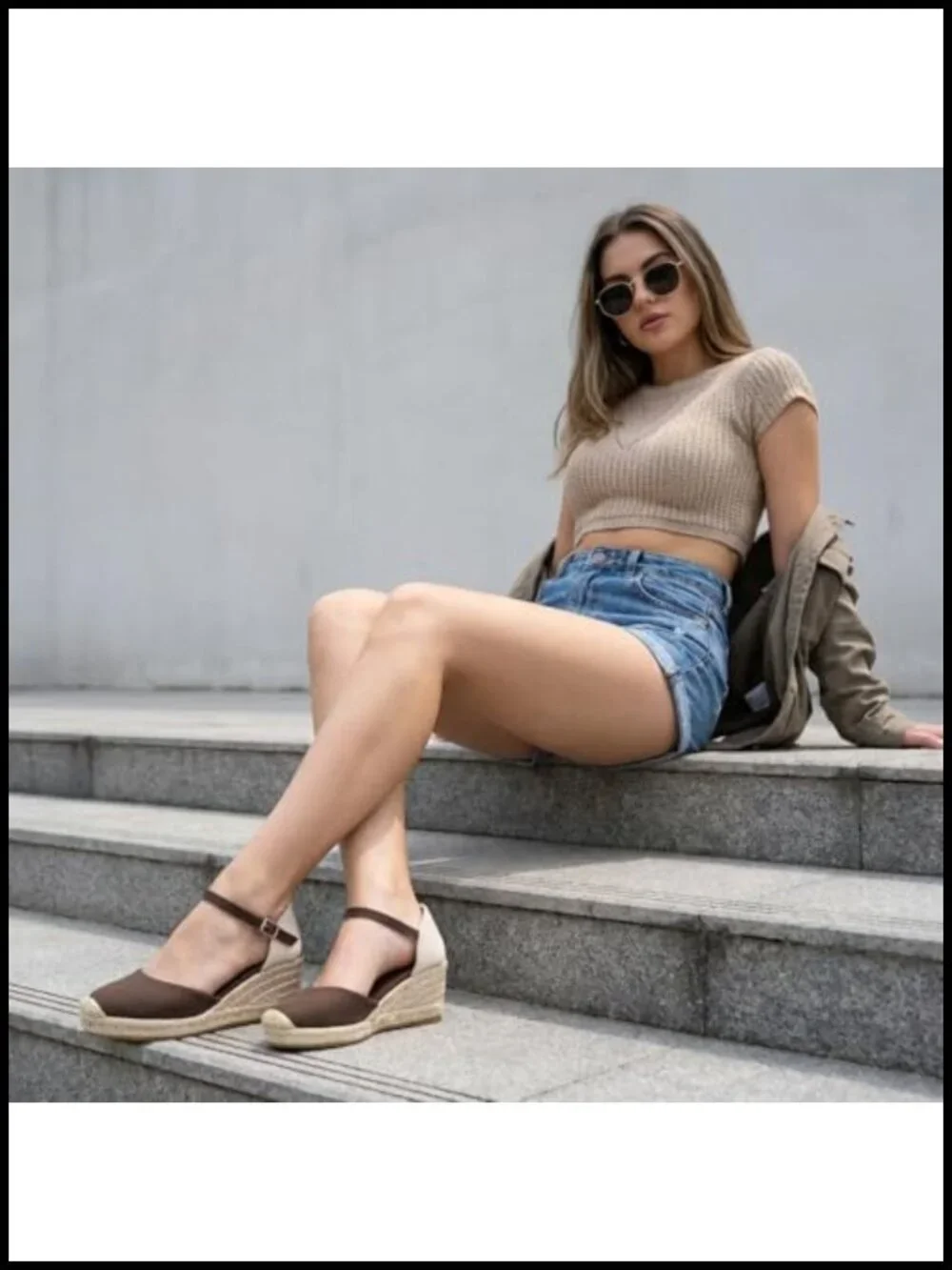 Closed Toe Espadrille Wedge Sandals with Adjustable Buckle